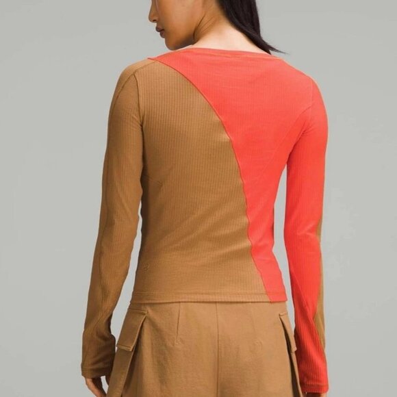 LULULEMON asymetrical ribbed cotton long sleeve shirt size 4 - Picture 3 of 6